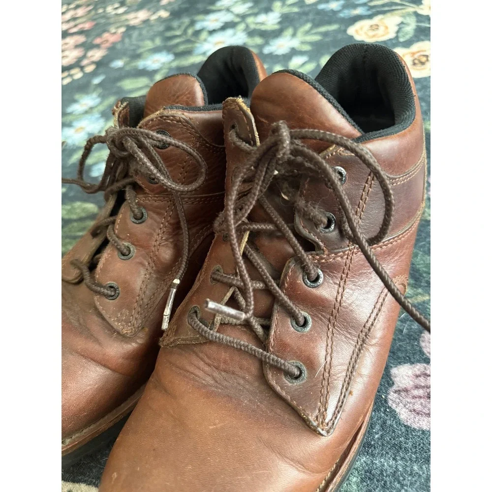 Carhartt Mens Brown Leather Work Boots EH Slip Resistant Stock No 3601 Size 11 D